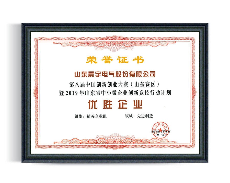 Winner in the Shandong Province small and micro enterprise innovation competition