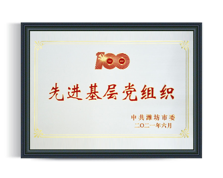 Recognized as an advanced grassroots party organization by the Communist Party of Weifang City Committee